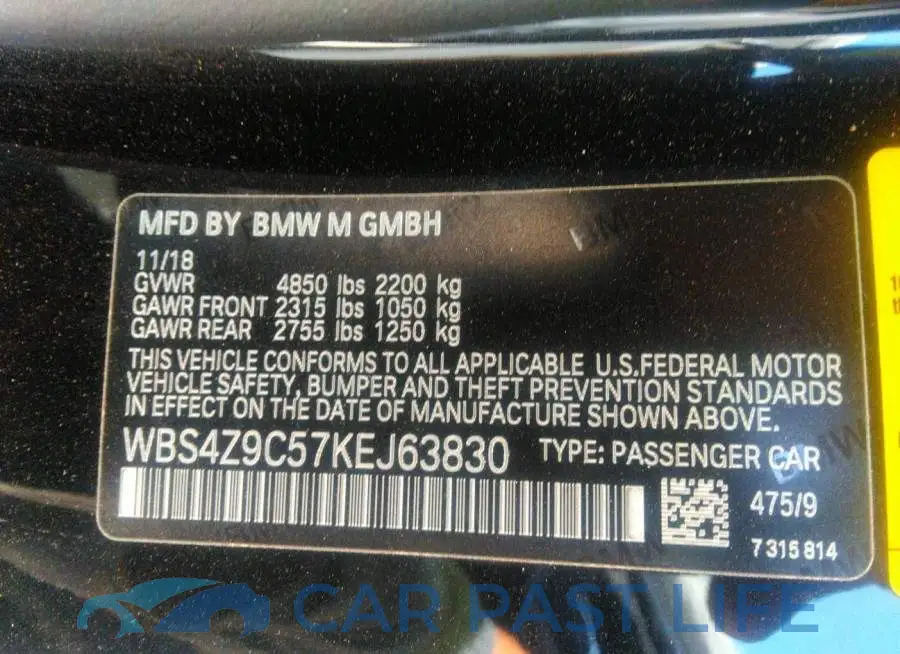 WBS4Z9C57KEJ63830# 9