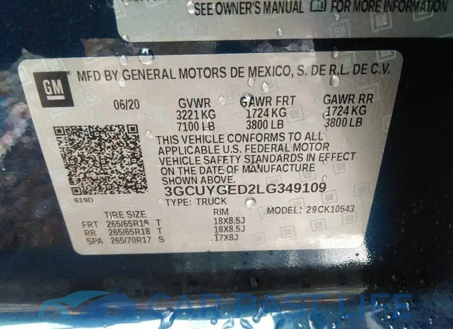 3GCUYGED2LG349109# 9