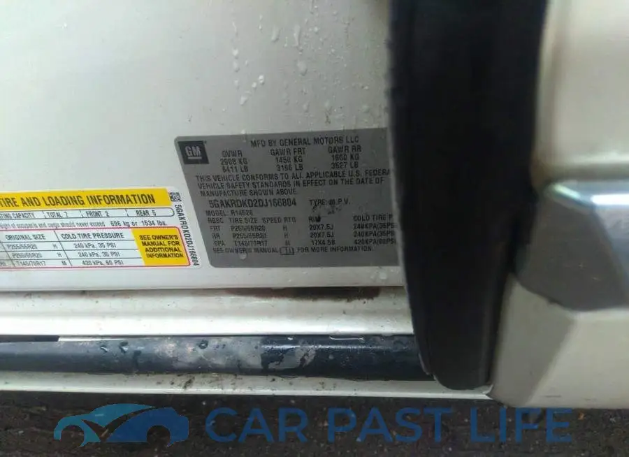 5GAKRDKD2DJ166804# 9