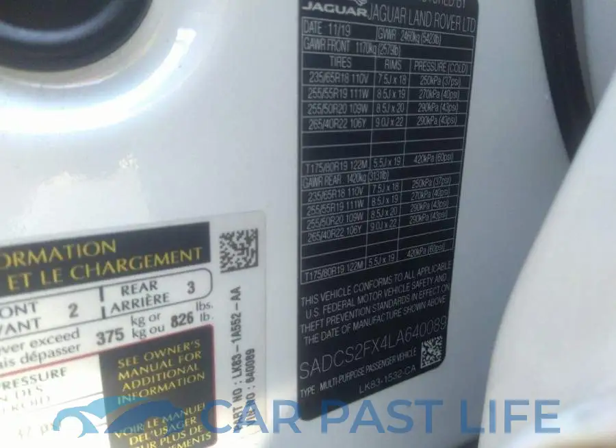 SADCS2FX4LA640089# 9