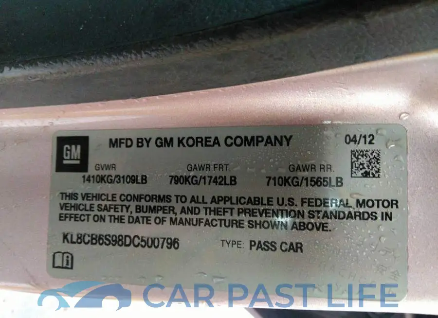 KL8CB6S98DC500796# 9