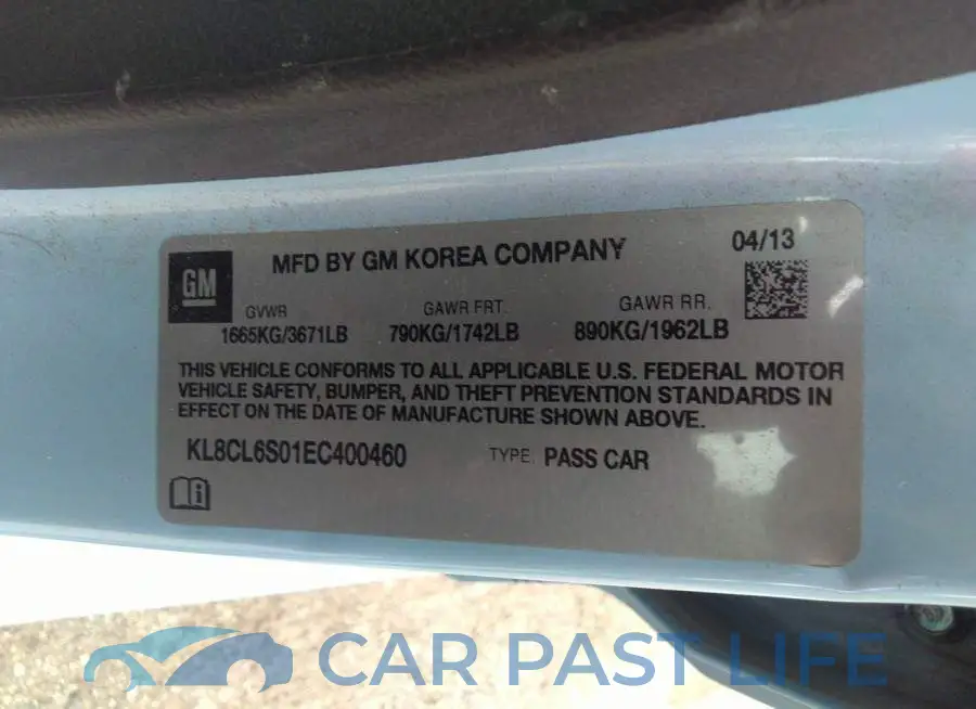 KL8CL6S01EC400460# 9