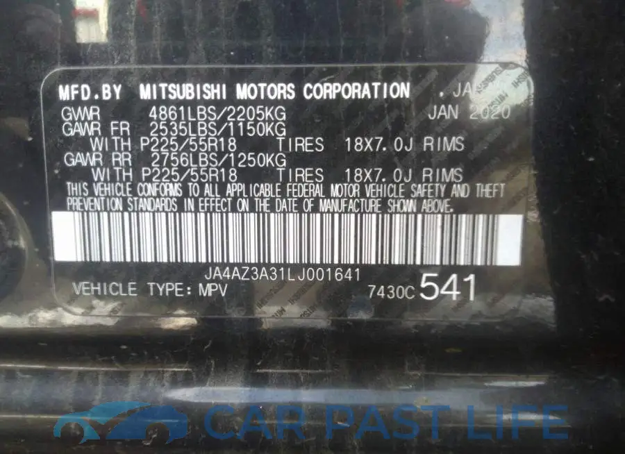JA4AZ3A31LJ001641# 9