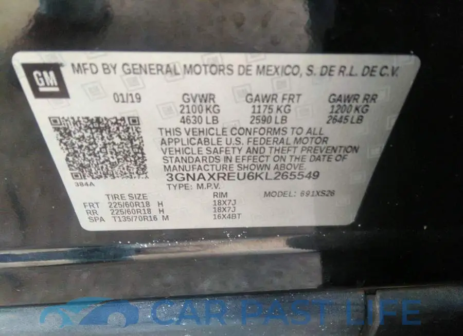 3GNAXREU6KL265549# 9