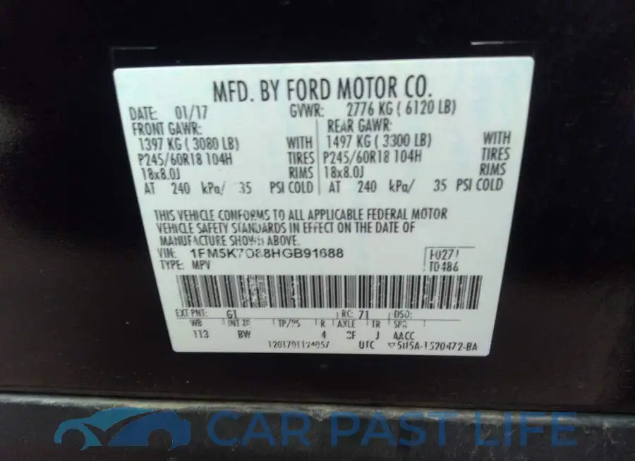 1FM5K7D88HGB91688# 9