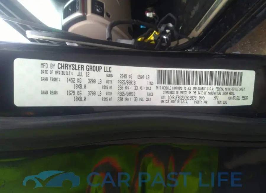 1C4RJFBG2DC519878# 9