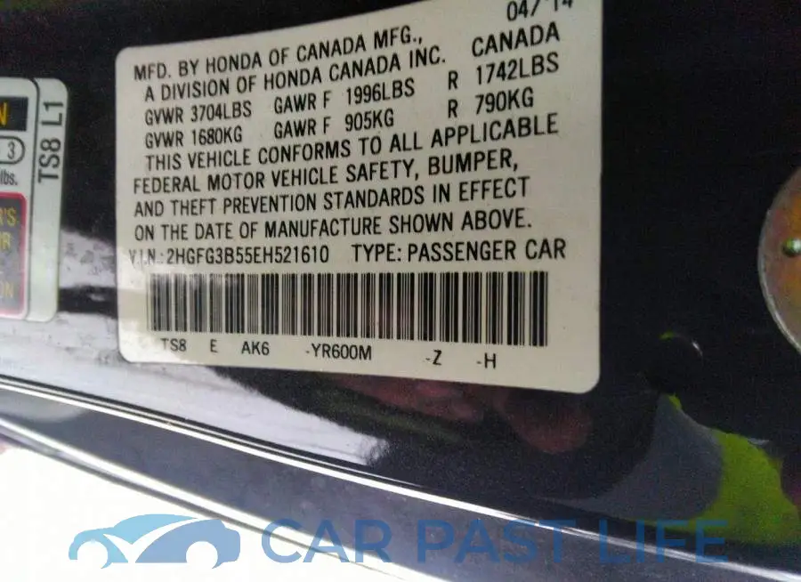 2HGFG3B55EH521610# 9