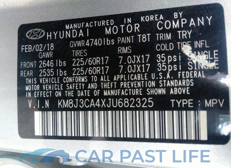 KM8J3CA4XJU682325# 9