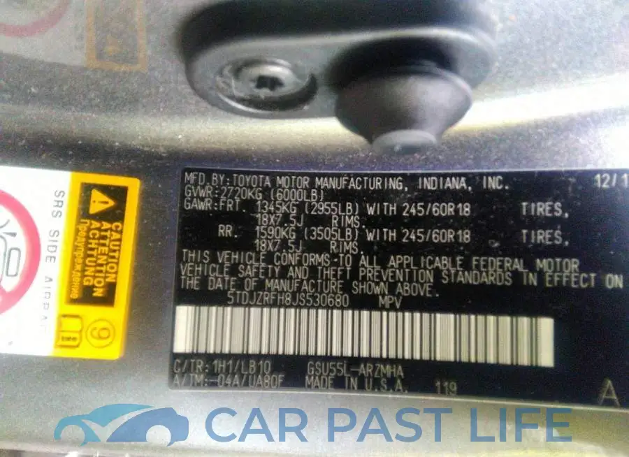 5TDJZRFH8JS530680# 9