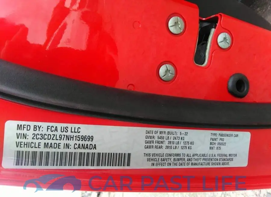 2C3CDZL97NH159699# 9