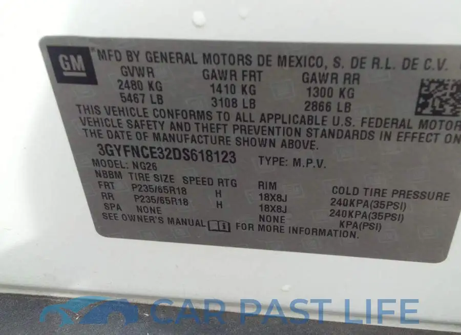 3GYFNCE32DS618123# 9