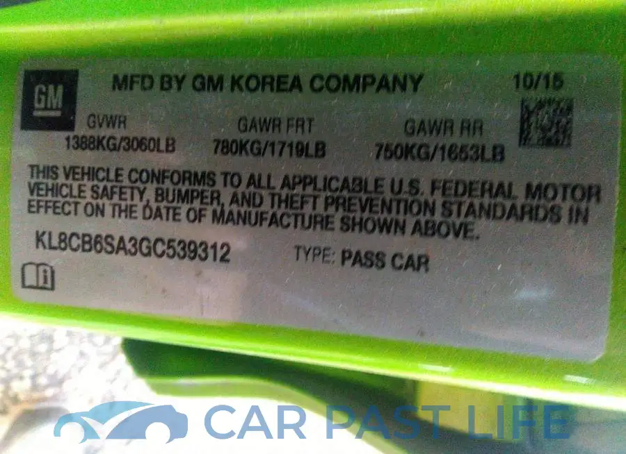 KL8CB6SA3GC539312# 9