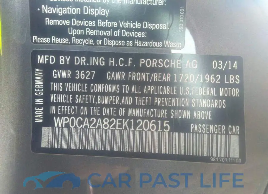 WP0CA2A82EK120615# 9