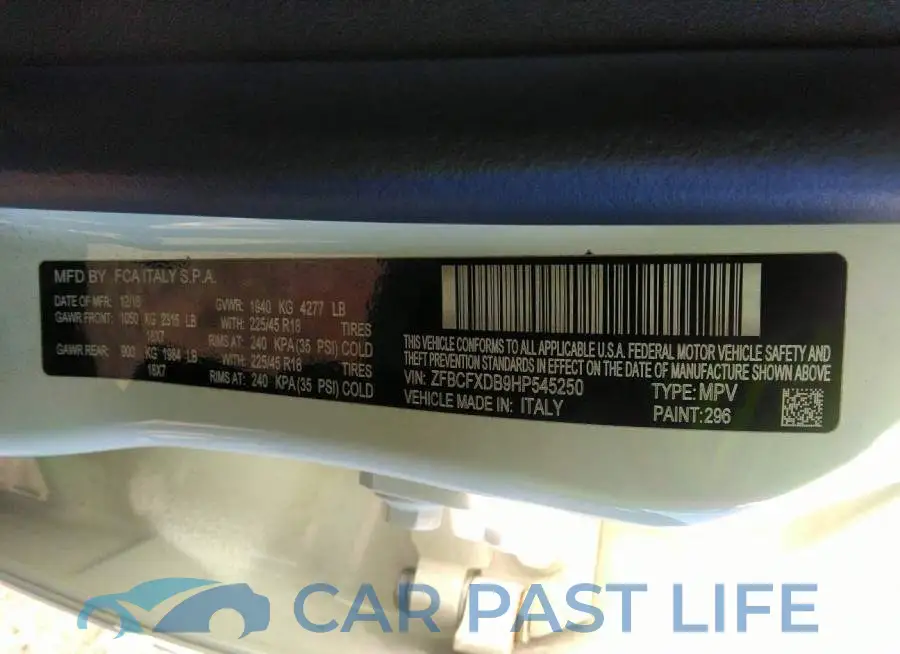 ZFBCFXDB9HP545250# 9