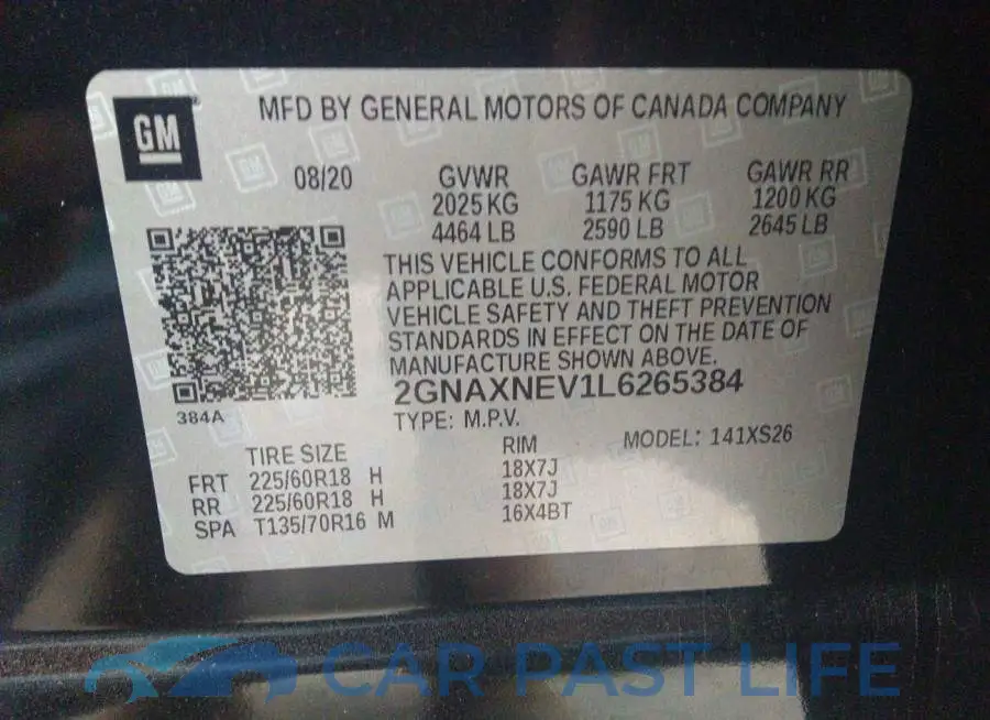 2GNAXNEV1L6265384# 9