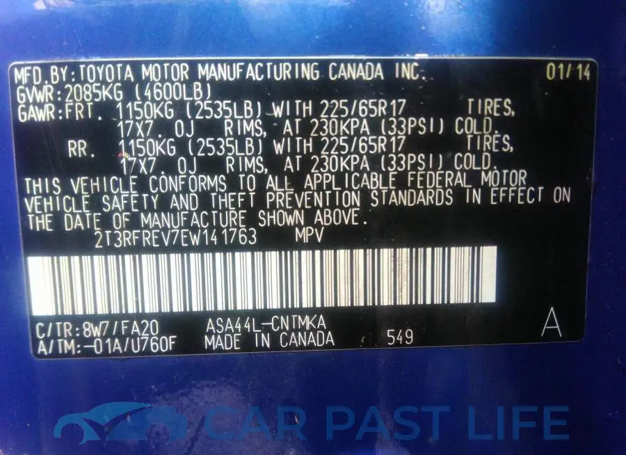 2T3RFREV7EW141763# 9