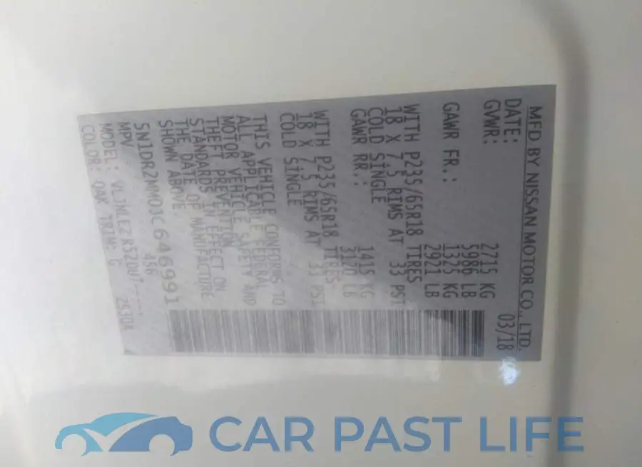 5N1DR2MM0JC646991# 9