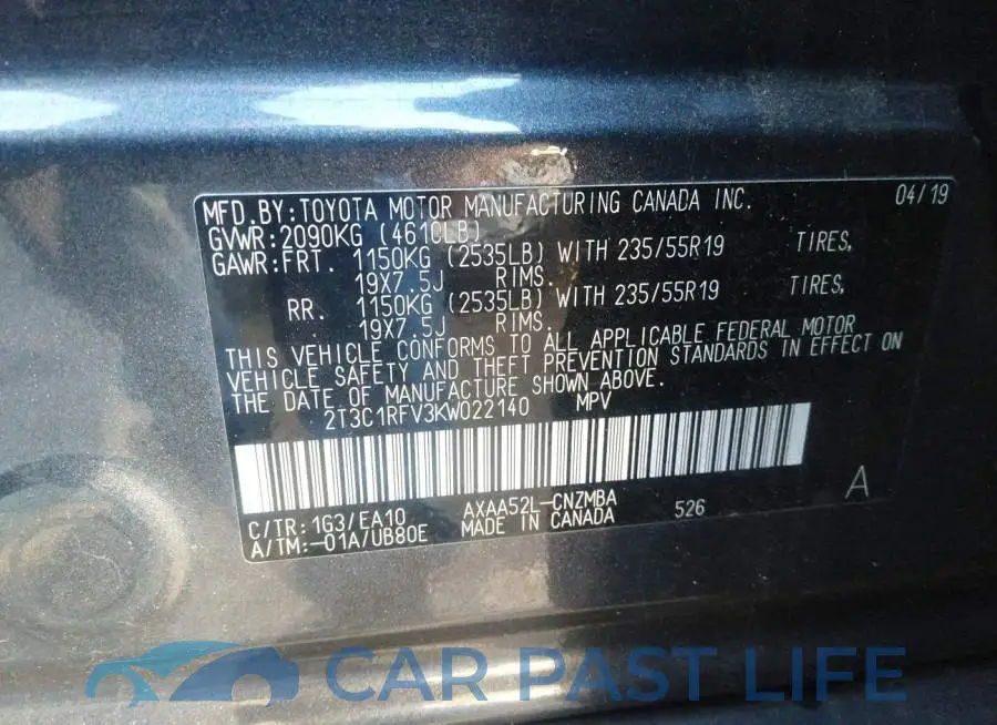 2T3C1RFV3KW022140# 9