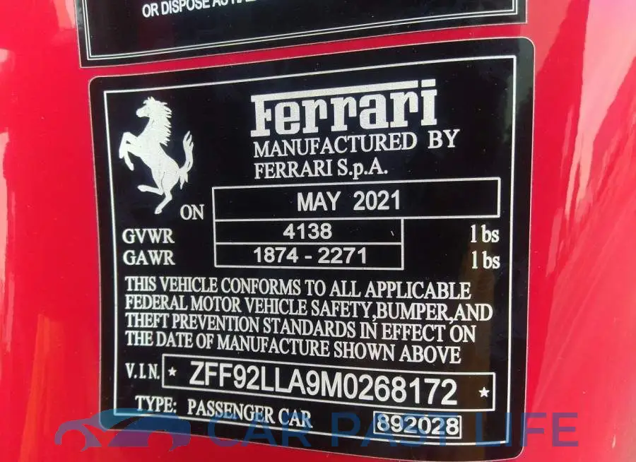 ZFF92LLA9M0268172# 9