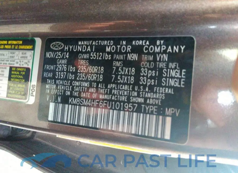 KM8SM4HF6FU101957# 9