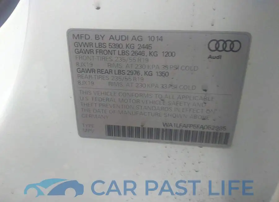 WA1LFAFP5FA052985# 9