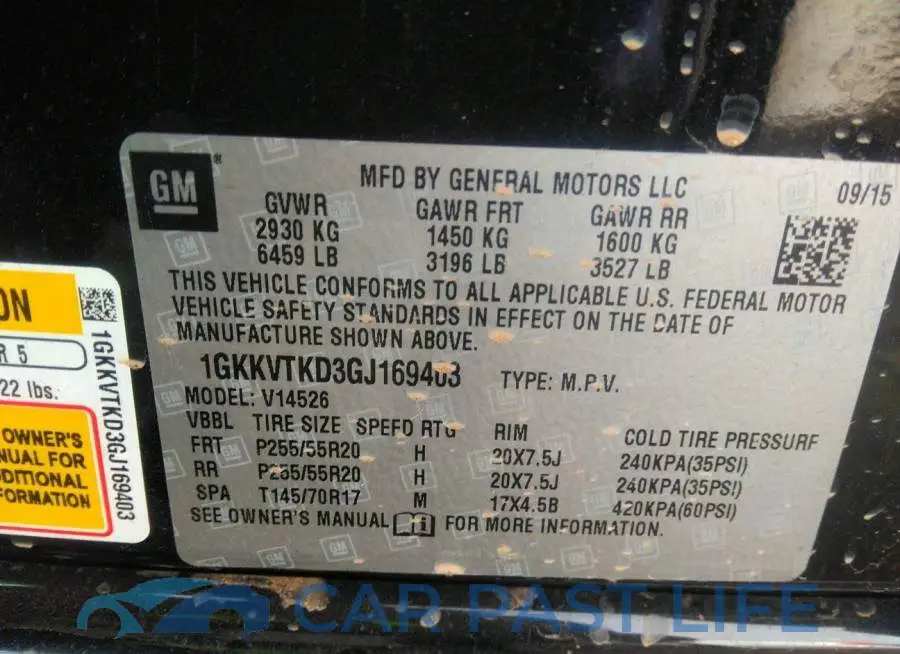 1GKKVTKD3GJ169403# 9