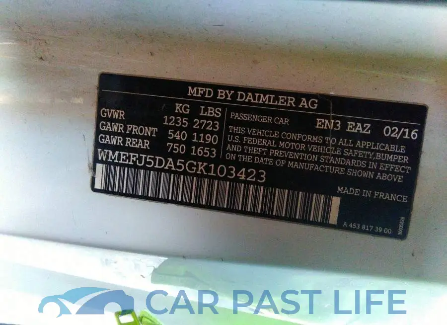 WMEFJ5DA5GK103423# 9
