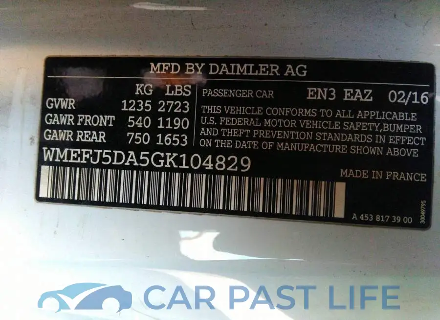 WMEFJ5DA5GK104829# 9