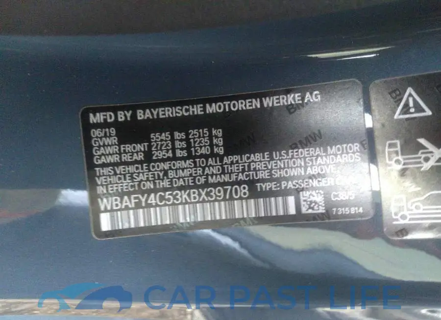WBAFY4C53KBX39708# 9