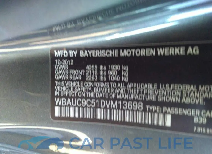 WBAUC9C51DVM13698# 9