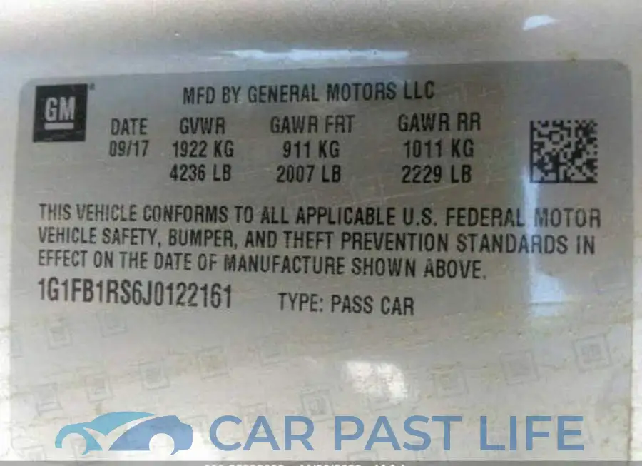 1G1FB1RS6J0122161# 9