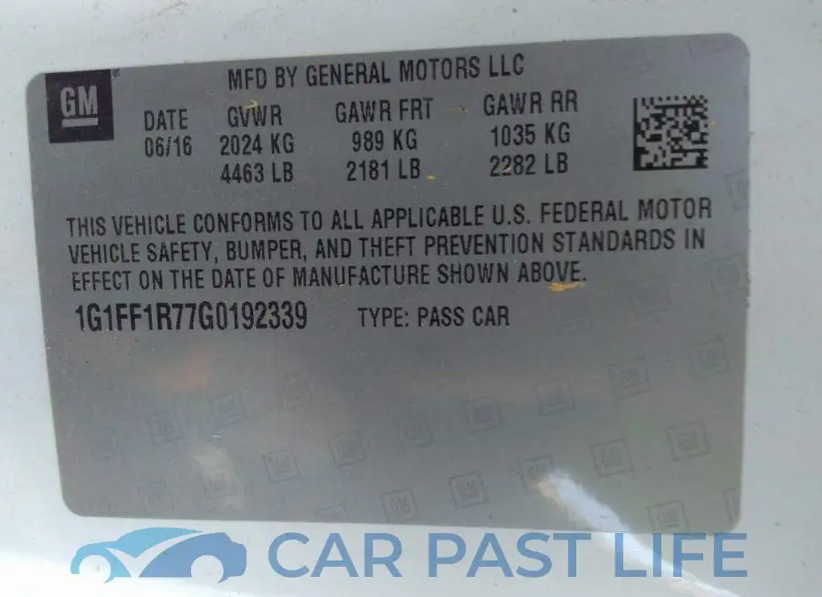 1G1FF1R77G0192339# 9