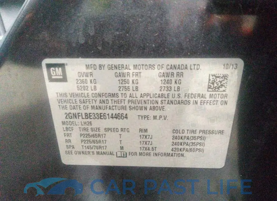 2GNFLBE33E6144664# 9