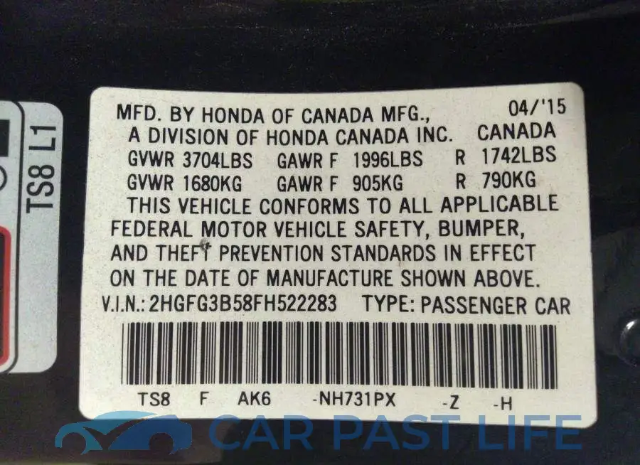 2HGFG3B58FH522283# 9