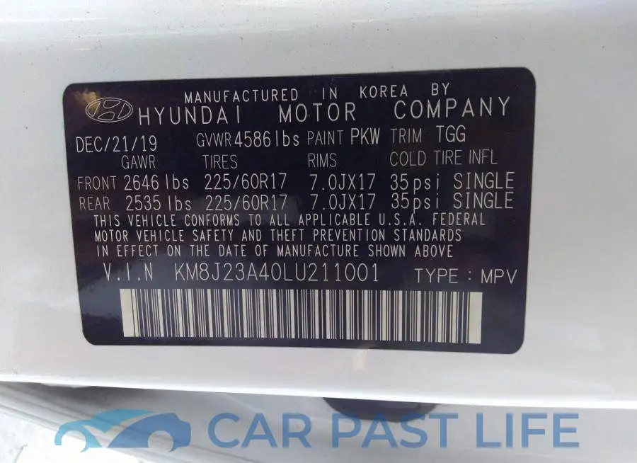 KM8J23A40LU211001# 9