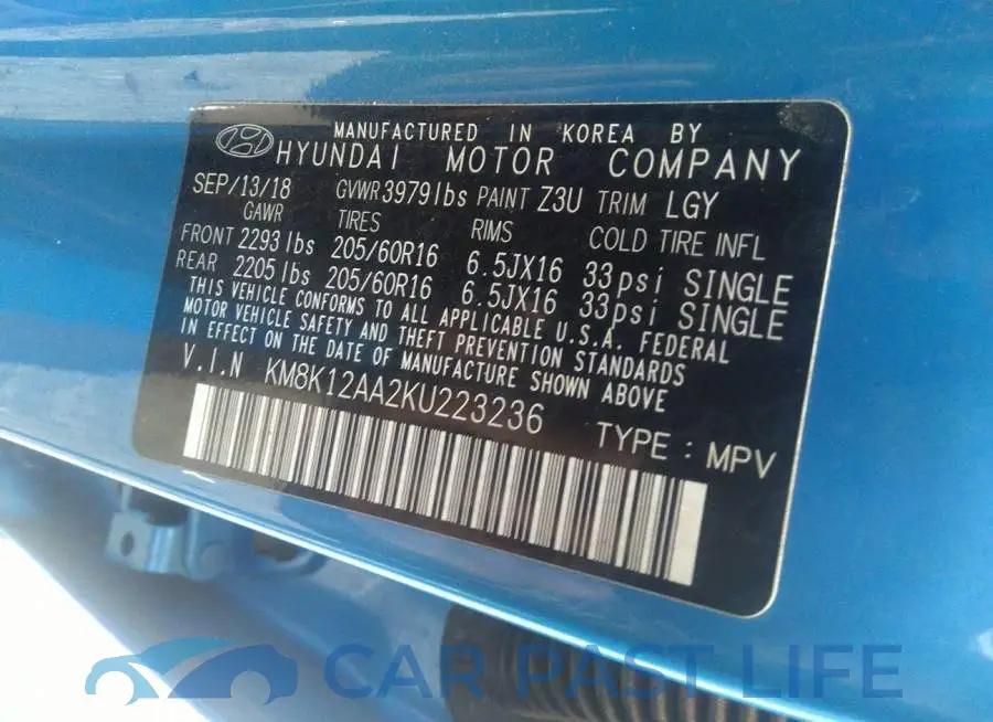 KM8K12AA2KU223236# 9