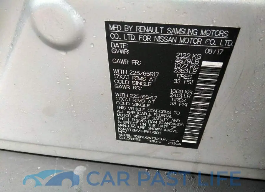 KNMAT2MV1HP617603# 9
