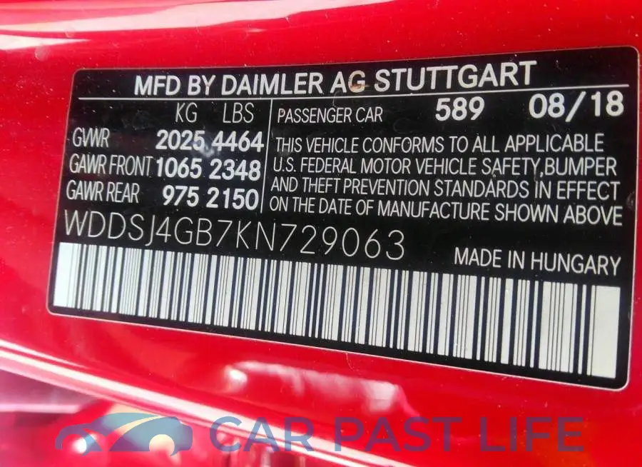 WDDSJ4GB7KN729063# 9