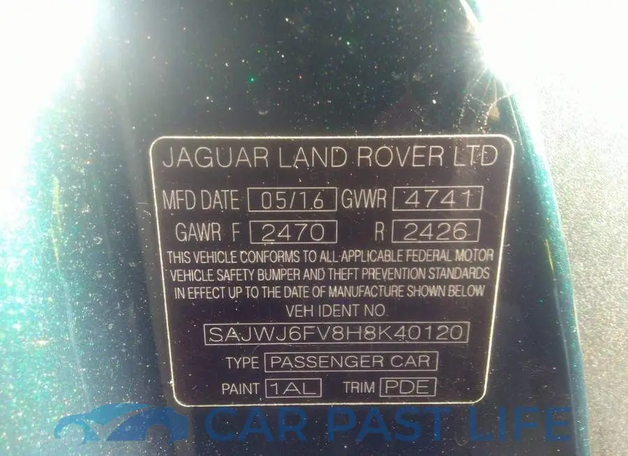 SAJWJ6FV8H8K40120# 9