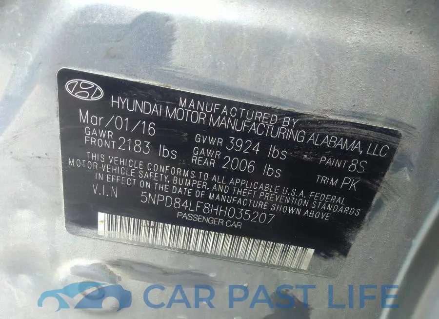 5NPD84LF8HH035207# 9