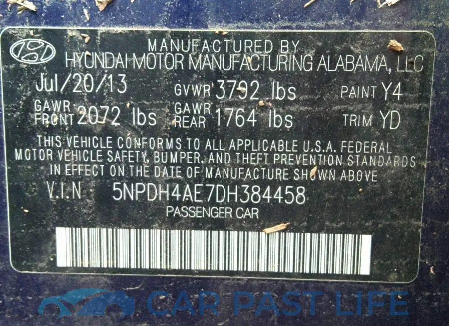 5NPDH4AE7DH384458# 9