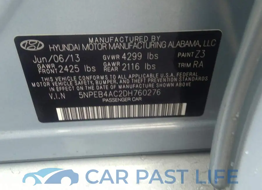 5NPEB4AC2DH760276# 9