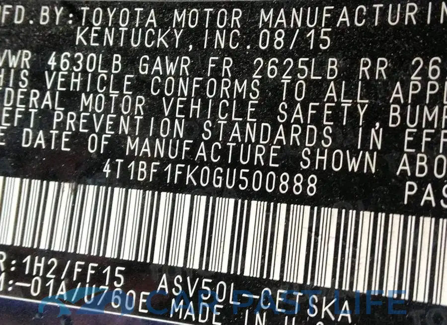 4T1BF1FK0GU500888# 9