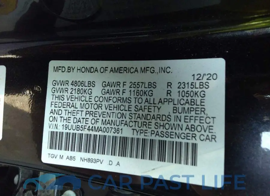 19UUB5F44MA007361# 9