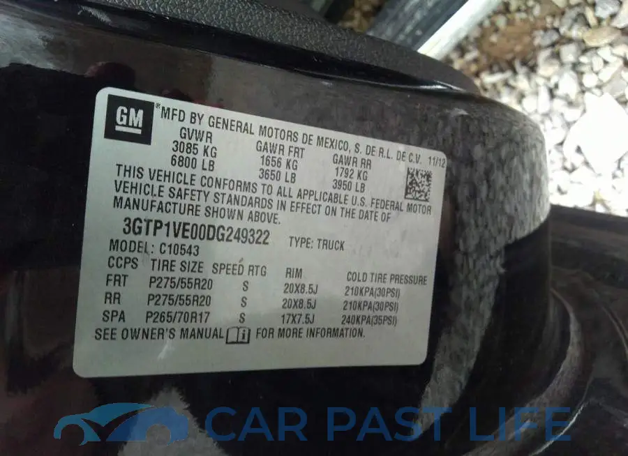 3GTP1VE00DG249322# 9