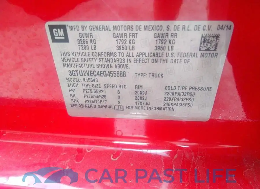 3GTU2VEC4EG455688# 9