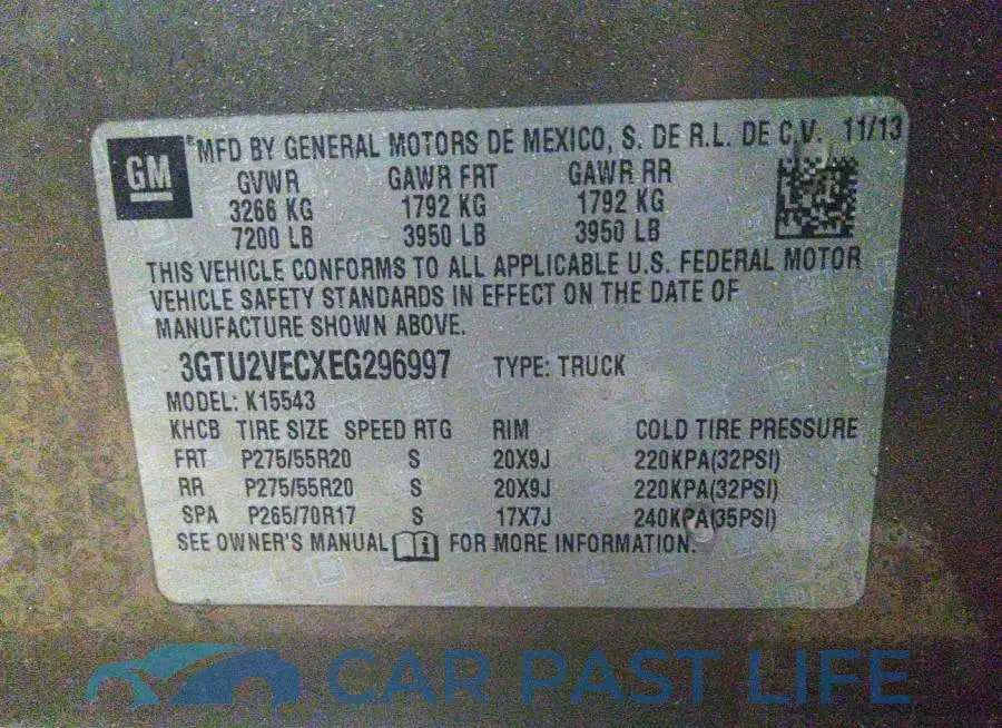 3GTU2VECXEG296997# 9