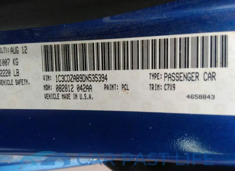 1C3CDZAB9DN535394# 9