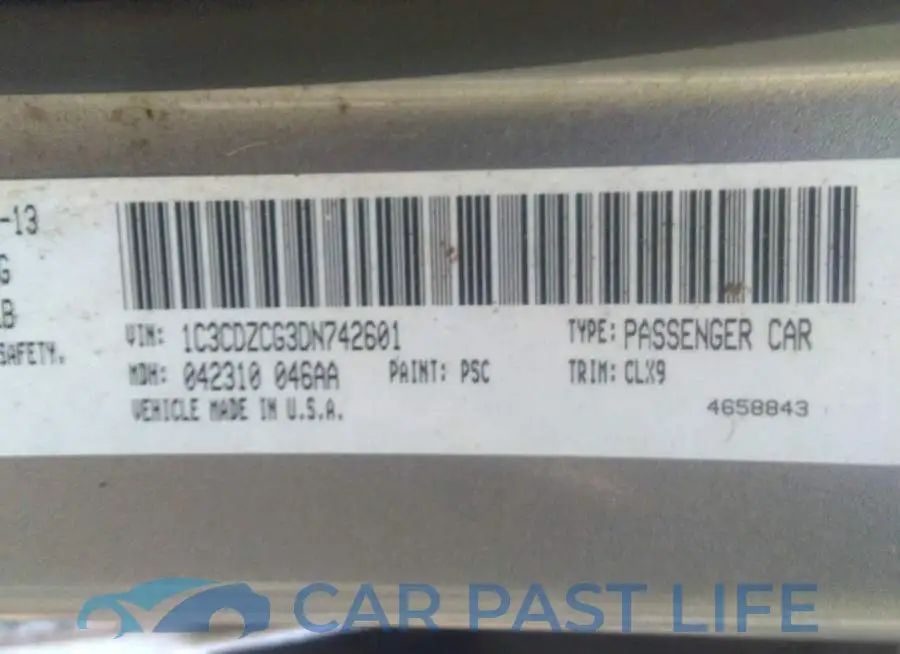 1C3CDZCG3DN742601# 9
