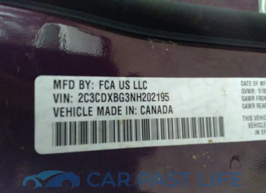 2C3CDXBG3NH202195# 9